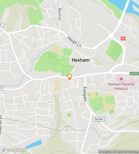 Map of scavenger hunt walking tour for Abbey to Old Gaol: The Hexham Stone & Story Quest