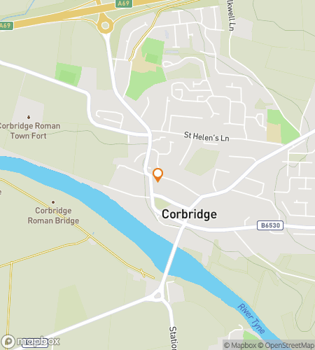 Map of scavenger hunt walking tour for Corbridge's Downtown Delight Hunt