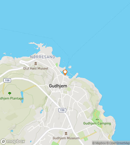 Map of scavenger hunt walking tour for Good Game, Gudhjem: The Bornholm Hunt