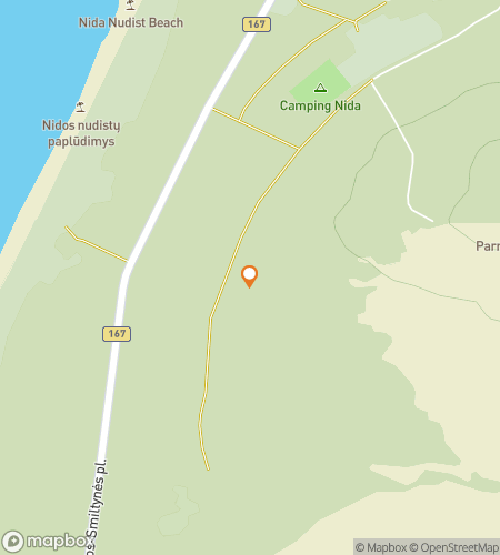 Map of scavenger hunt walking tour for Nida Lighthouse Horizon Hunt