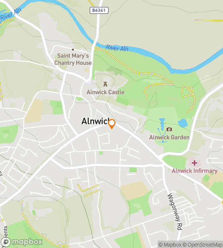 Mapa pěší prohlídky s honbou za pokladem pro Alnwick Alliterative Adventure