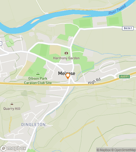 Map of scavenger hunt walking tour for Scottish Borders: A Portrait in Mist and Green