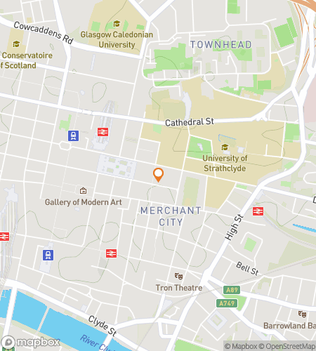 Scavenger hunt -kävelykierroksen kartta Glorious Glasgowiin