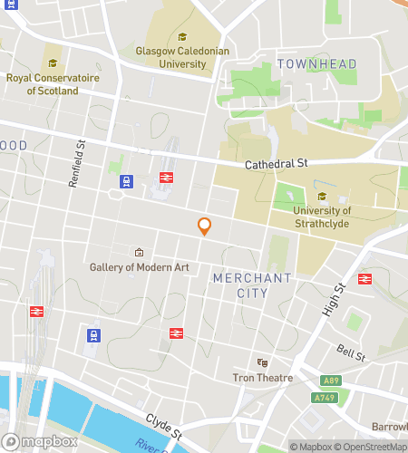 Map of scavenger hunt walking tour for Glasgow Giggles & Great Finds