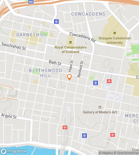 Map of scavenger hunt walking tour for Glasgow Glasgow City Bar Hunt