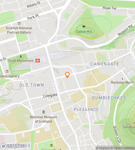 Map of scavenger hunt walking tour for An Excellent Adventure in Edinburgh