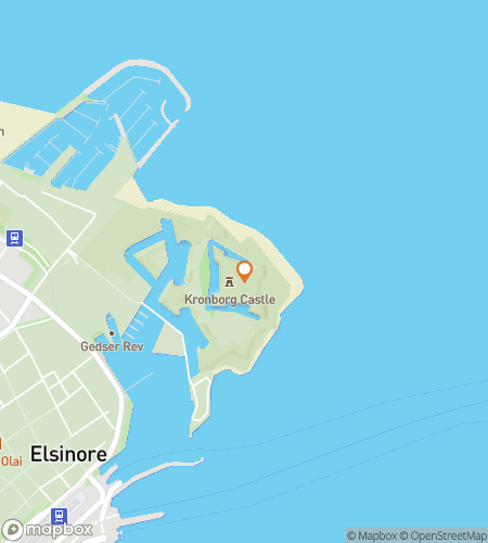 Kaart van de scavenger hunt wandeltocht voor Across the Sound&colon; Mysteries of Helsing&oslash;r