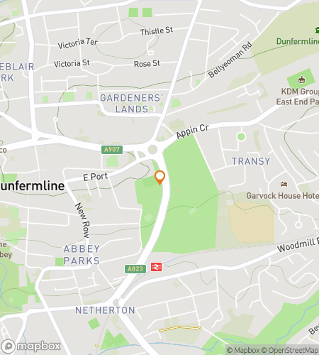 Map of scavenger hunt walking tour for Whispers of the Ancient Capital: The Dunfermline Adventure