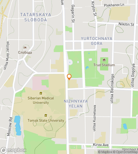 Karta över scavenger hunt vandringstur för Wood & Wisdom: The Tomsk Quest