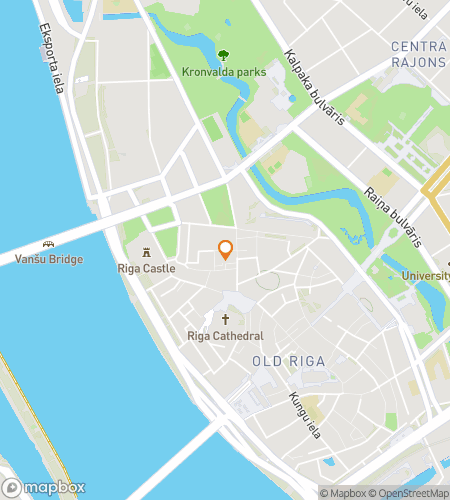 Map of scavenger hunt walking tour for Riga's Roaming Riddles Adventure