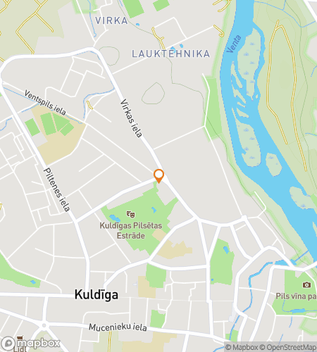Karta över scavenger hunt-vandringstur för Broar, Tegelstenar & Dolda Underverk i Kuldīga