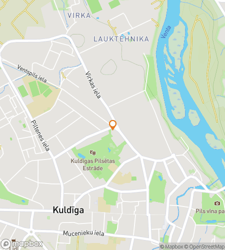 Map of scavenger hunt walking tour for Bridges, Bricks & Hidden Wonders of Kuldīga