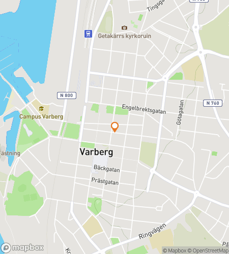 Map of scavenger hunt walking tour for Fortress & Foam: Varberg Quest
