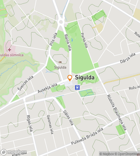 Map of scavenger hunt walking tour for Forests, Fortresses & Footpaths in Sigulda