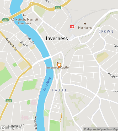 Kaart van de speurtocht wandelroute voor Ness-tled in Adventure: The Inverness Hunt