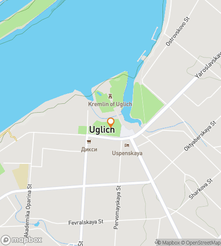 Karta över skattjakts-promenadtur för Uglich Dash Skattjakt