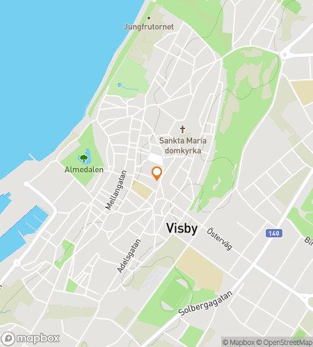Mappa del tour a piedi con caccia al tesoro per Mura, Onde e Indizi Vichinghi di Visby