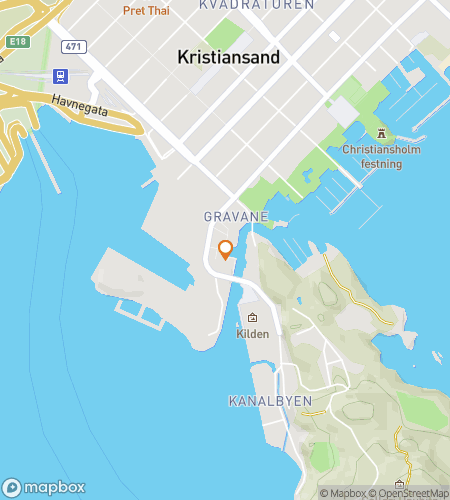 Map of scavenger hunt walking tour for The Great Kristiansand Quest