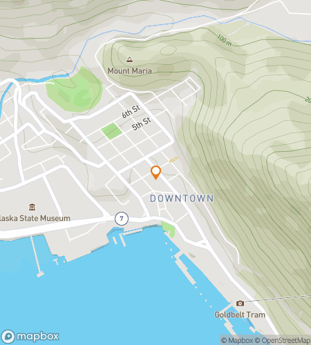 Map of scavenger hunt walking tour for Juneau Bar Crawl