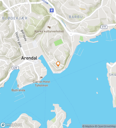 Map of scavenger hunt walking tour for Arendal Scavenger Hunt