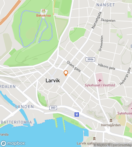 Map of scavenger hunt walking tour for Larvik: Norway’s Coastal Haven