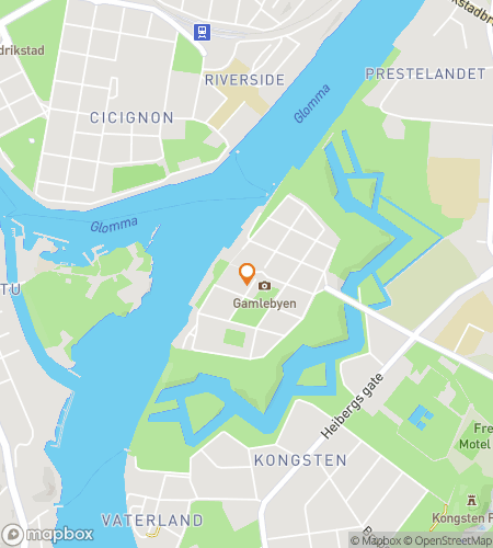 Map of scavenger hunt walking tour for Getting Freddy: The Fredrikstad Fortress Hunt