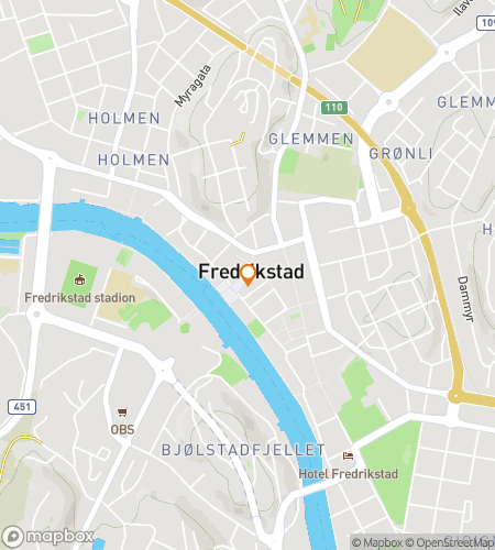 Map of scavenger hunt walking tour for Getting Freddy: The Fredrikstad Fortress Hunt