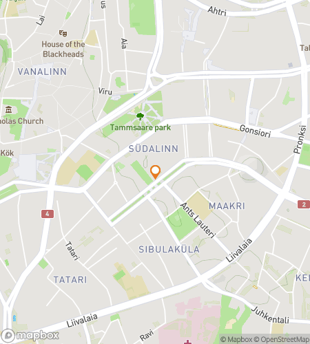 Map of scavenger hunt walking tour for Tallinn University