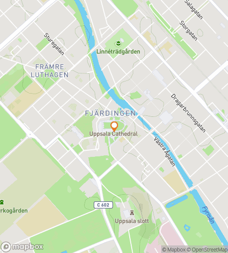 Map of scavenger hunt walking tour for Uppsala Scavenger Hunt