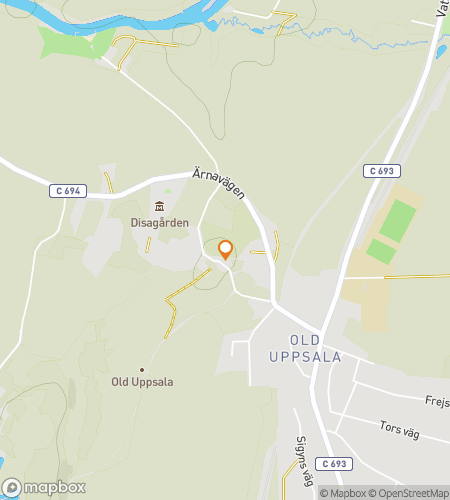 Map of scavenger hunt walking tour for Uppsala‘s Viking Ventures