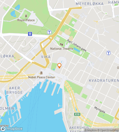 Map of scavenger hunt walking tour for The Five Hauntings of Oslo