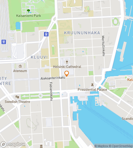 Hartă a turului de mers pe jos cu vânătoare de comori pentru Helsinki Shuffle: Aventura Urbană Supremă