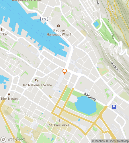 Kartta ryöstöretken kävelykierrokselle Bergen Scavenger Huntille