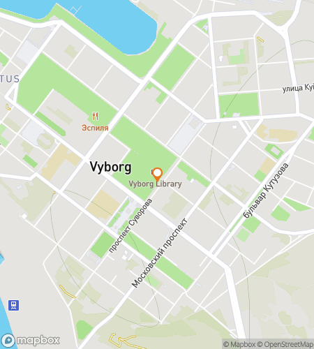 Map of scavenger hunt walking tour for Vyborg History in Motion Team Adventure