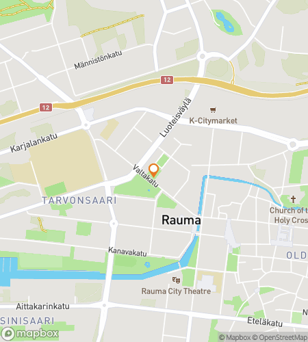 Map of scavenger hunt walking tour for Lace, Legends & Liberty: Rauma Scavenger Hunt