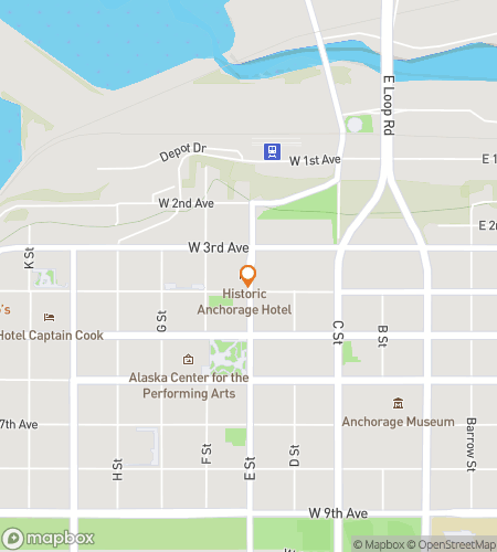 Map of scavenger hunt walking tour for Downtown Anchorage Ghost Tour