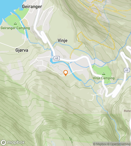Map of scavenger hunt walking tour for Geiranger: Fjordside Fables & Clue Trails