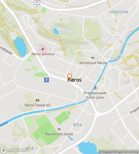 Map of scavenger hunt walking tour for Roros Scavenger Hunt