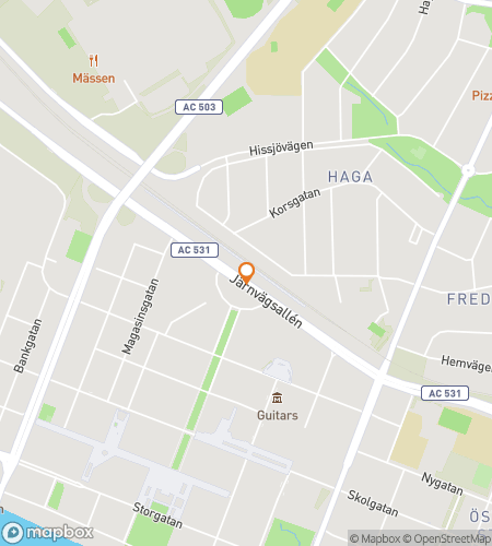 Mapa scavenger hunt procházky „Od břehů řeky k galeriím: Dobrodružství Umeå“