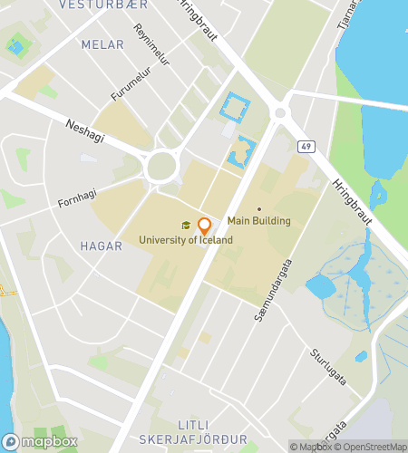 Mappa del tour a piedi della caccia al tesoro per University of Iceland Hunt