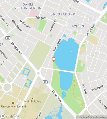 Map of scavenger hunt walking tour for Reykjavik Ghost Hunt Tour