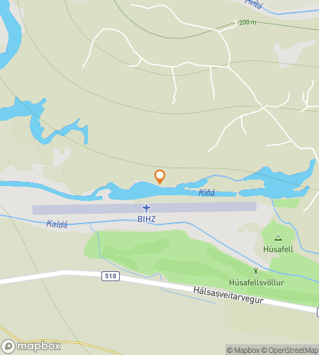 Karta &ouml;ver vandringsleden f&ouml;r skattjakt f&ouml;r Hot Clues&comma; Cold Trails&colon; The H&uacute;safell Hunt