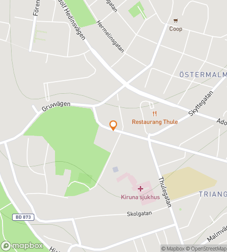 Map of scavenger hunt walking tour for Mining Your Mind: The Great Kiruna Chase