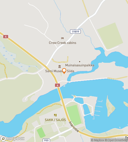 Map of scavenger hunt walking tour for Aurora Mysteries: Chasing Clues in Inari