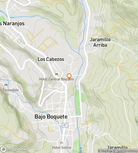 Map of scavenger hunt walking tour for Clouds & Coffee: The Boquete Quest