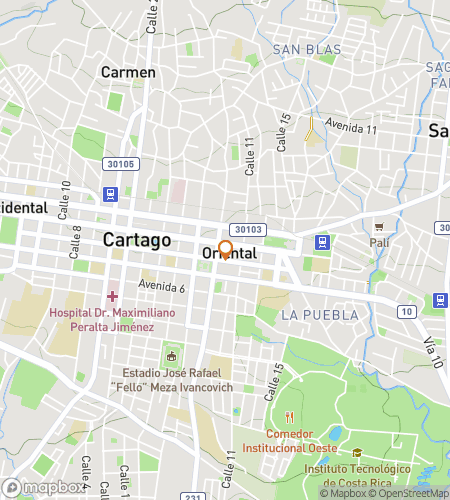 Map of scavenger hunt walking tour for Basilicas, Bridges & Hidden Corners of Cartago