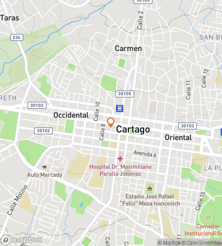 Map of scavenger hunt walking tour for Basilicas, Bridges & Hidden Corners of Cartago