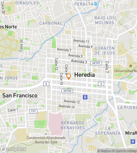 Map of scavenger hunt walking tour for Pura Vida Paths: Tales of San José