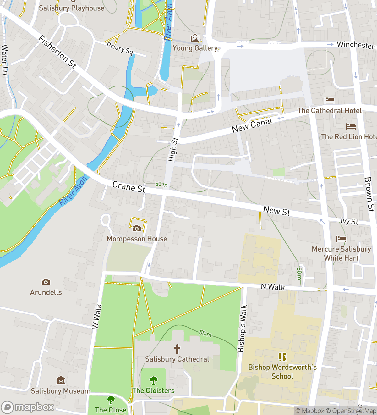 Salisbury hunt map with 7 numbered stops