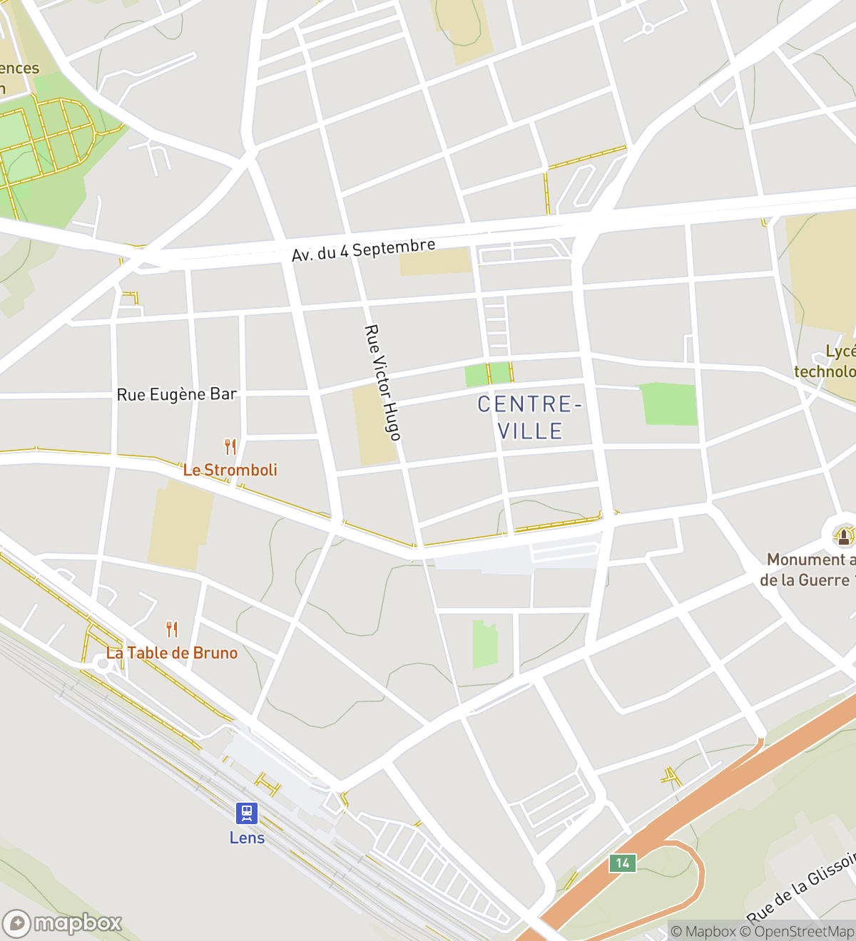 Map of 7 numbered scavenger hunt stops in Saint Laurent Blangy
